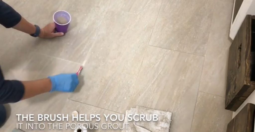 whitening tile grout color in kitchen