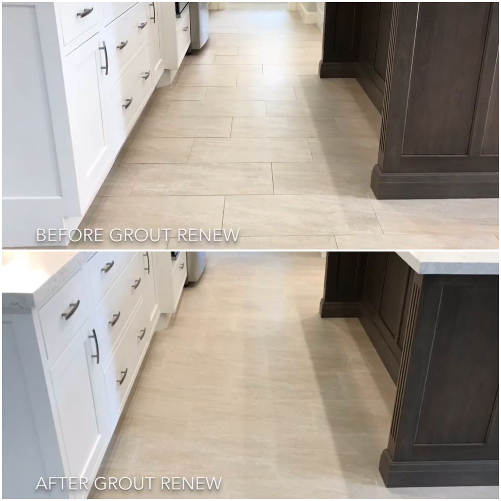 whitening tile grout color in kitchen