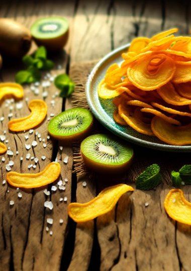 baked golden kiwi slices