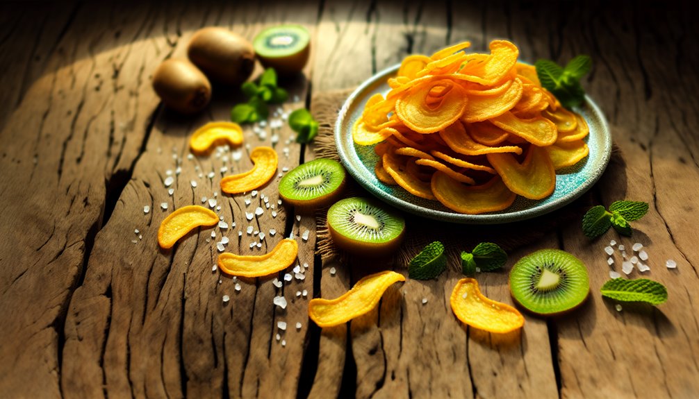 baked golden kiwi slices