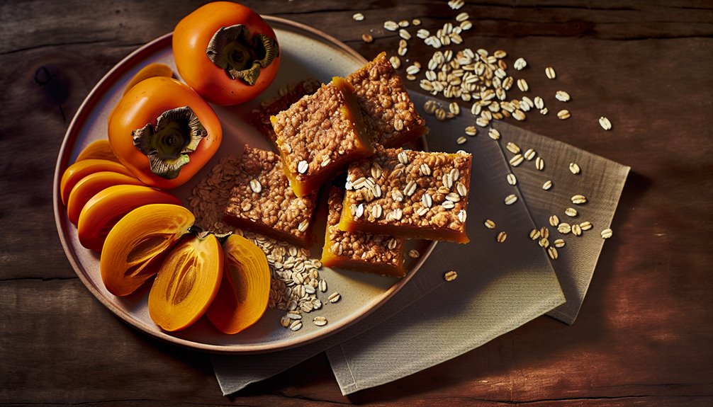 persimmon bars with oatmeal