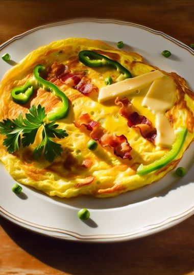 bacon bell pepper omelette