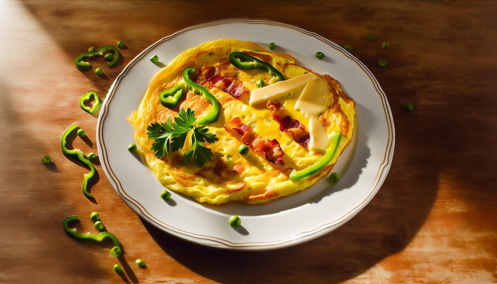 bacon bell pepper omelette