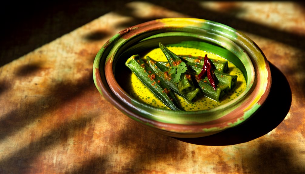 yellow curry okra dish